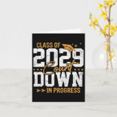 Carte Cl Of 2029 Count Down Graduating Fun First Day 8th (Fleur jaune)