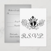 Carte Claddagh R.S.V.P (Noir) (Devant / Derrière)
