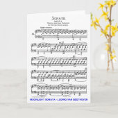 Carte Clair de Lune-Sonate-Ludwig-Beethoven (Fleur jaune)