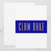 Carte CLAM BAKE Moderne Été Blanc Royal Bleu Stripes (Devant / Derrière)