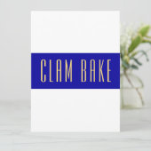 Carte CLAM BAKE Moderne Été Blanc Royal Bleu Stripes (Debout devant)