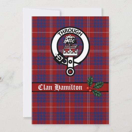 Carte Clan Hamilton Crest et Tartan Christmas Card (Devant)