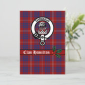 Carte Clan Hamilton Crest et Tartan Christmas Card (Debout devant)