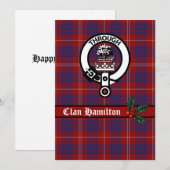 Carte Clan Hamilton Crest et Tartan Christmas Card (Devant / Derrière)