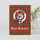 Carte Clan Lennox Crest Badge & Tartan Greeting (Debout devant)