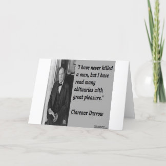 Carte Clarence Darrow & Citation Nécrologique