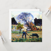 Carte Clarence Gagnon art - Scène d'automne, Baie-Saint- (Devant/Arrière en situation)