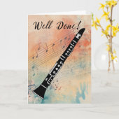 Carte Clarinet Music Performance Félicitations (Fleur jaune)