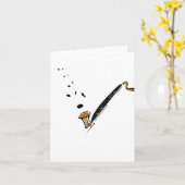 Carte Clarinette basse avec des notes de musique (Fleur jaune)