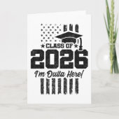 Carte Class of 2026 Graduation Distressed Flag Design (Devant)