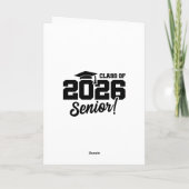 Carte Class of 2026 Senior Varsity Graduation Fun Quote (Dos)