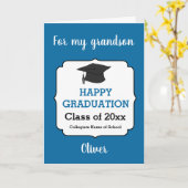 Carte Classe bleue de 2023 Grandson (Fleur jaune)