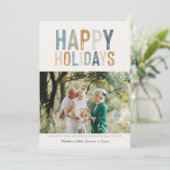 Carte Classé coloré photo moderne vacances heureux (Debout devant)