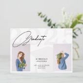 Carte Classe d'année minimaliste élégant 2 photos diplôm (Debout devant)