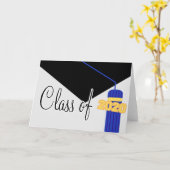 Carte Classe De 2020 Graduation Tassel Card (Bleu) (Fleur jaune)