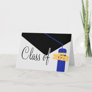 Carte Classe De 2020 Graduation Tassel Card (Bleu)