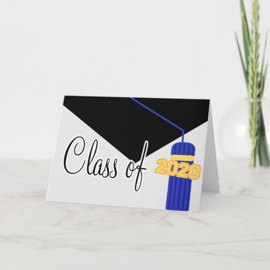 Carte Classe De 2020 Graduation Tassel Card (Bleu) (Devant)