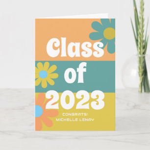 Carte Classe de 2023 Félicitations Rétro Graduation