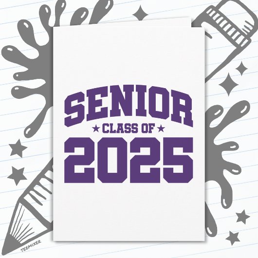 Carte Classe de 2025 Lycée Graduation Senior 2025