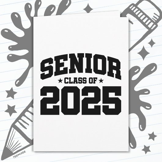 Carte Classe de 2025 Lycée Graduation Senior 2025
