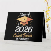 Carte Classe De 2026 Compter En Cours Peronalisé (Fleur jaune)