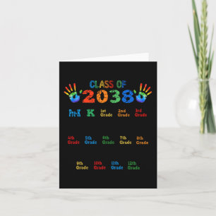 Carte Classe de 2038 Grow With Me Color Handprint Pre-K