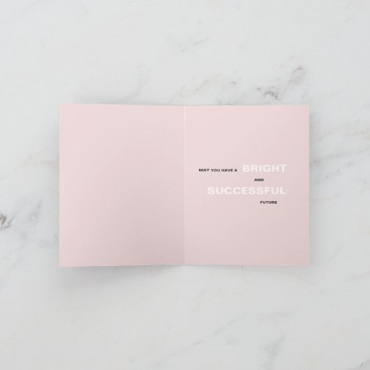 Carte Classe de félicitations de l'année rose vert moder (Intérieur)