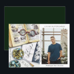 Carte Classe de fin d'études de 2022 Sciences De l'envir<br><div class="desc">Classe de graduation de 2022 Science De l'environnement Médicale Foresterie Agriculture Grad Photo Faire-part présente une aquarelle d'un milieu de travail biologiste qui comprend des lunettes, des livres, des boîtes de Pétri de laboratoire, des microbes, une pipette, des virus et plus encore. Le texte "Grad", votre qualification, votre nom, l'année...</div>