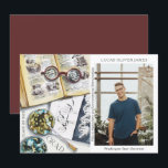 Carte Classe de fin d'études de 2022 Sciences De l'envir<br><div class="desc">Classe de graduation de 2022 Science De l'environnement Médicale Foresterie Agriculture Grad Photo Faire-part présente une aquarelle d'un milieu de travail biologiste qui comprend des lunettes, des livres, des boîtes de Pétri de laboratoire, des microbes, une pipette, des virus et plus encore. Le texte "Grad", votre qualification, votre nom, l'année...</div>