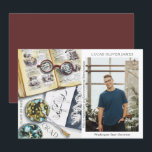 Carte Classe de fin d'études de 2022 Sciences De l'envir<br><div class="desc">Classe de graduation de 2022 Science De l'environnement Médicale Foresterie Agriculture Grad Photo Faire-part présente une aquarelle d'un milieu de travail biologiste qui comprend des lunettes, des livres, des boîtes de Pétri de laboratoire, des microbes, une pipette, des virus et plus encore. Le texte "Grad", votre qualification, votre nom, l'année...</div>