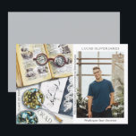 Carte Classe de fin d'études de 2022 Sciences De l'envir<br><div class="desc">Classe de graduation de 2022 Science De l'environnement Médicale Foresterie Agriculture Grad Photo Faire-part présente une aquarelle d'un milieu de travail biologiste qui comprend des lunettes, des livres, des boîtes de Pétri de laboratoire, des microbes, une pipette, des virus et plus encore. Le texte "Grad", votre qualification, votre nom, l'année...</div>