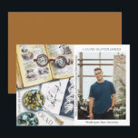 Carte Classe de fin d'études de 2022 Sciences De l'envir<br><div class="desc">Classe de graduation de 2022 Science De l'environnement Médicale Foresterie Agriculture Grad Photo Faire-part présente une aquarelle d'un milieu de travail biologiste qui comprend des lunettes, des livres, des boîtes de Pétri de laboratoire, des microbes, une pipette, des virus et plus encore. Le texte "Grad", votre qualification, votre nom, l'année...</div>