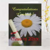 Carte Classe de finition Fancy Personnaliser Nom Floral  (Fleur jaune)