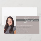 Carte Classe de script gris taupe de graduation faire-pa (Devant / Derrière)