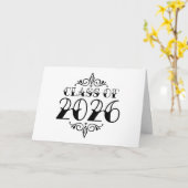 Carte Classe de style tatouage de 2026 Graduation (Fleur jaune)