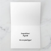 Carte Classe Élégante Noir & Faux Or Félicitations (Intérieur)