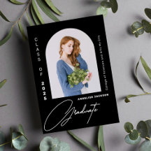 Classe minimaliste élégante de l'année de diplôme 