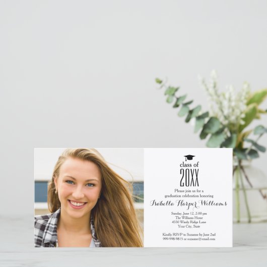 Carte Classe moderne de 20XX Graduation Photo double fac (Debout devant)