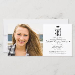 Carte Classe moderne de 20XX Graduation Photo double fac