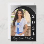 Carte Classe photo Arc d'argent noir 2024 Graduation (Devant)
