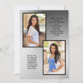 Carte Classe photo Arc d'argent noir 2024 Graduation (Dos)