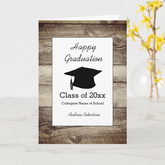 Carte Classe Rustique de 2023 Graduation (Fleur jaune)