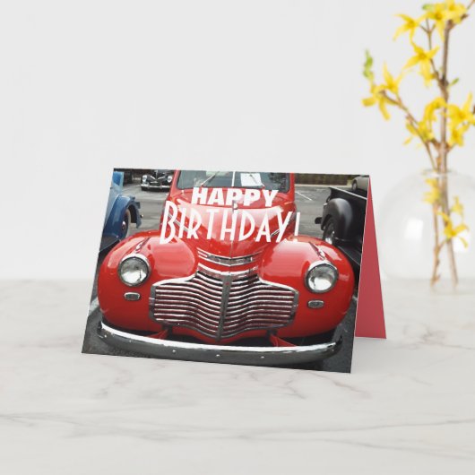 Carte Classic 1941 Chevy Coupe Anniversaire (Fleur jaune)