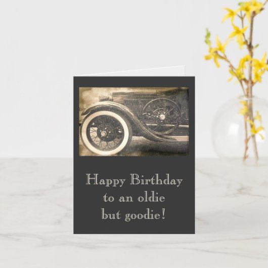 Carte Classic Antique Car Anniversaire Note Card (Fleur jaune)