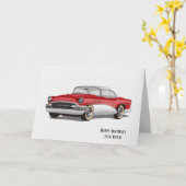 Carte Classic Buick automobile pour anniversaire (Fleur jaune)