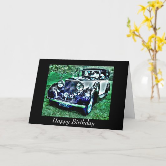 Carte Classic Custom Birthday Roll Royce (Fleur jaune)