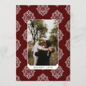 Carte Classic Damask Elegant Script Valentine's Day Card (Devant)