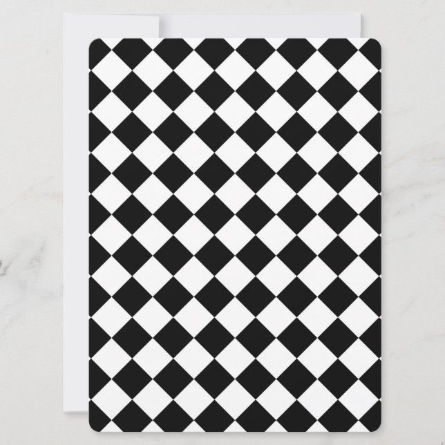 Carte Classic Diamond noir et blanc Checkers (Devant)