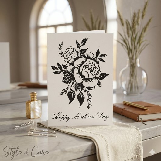 Carte Classic Happy Mothers Day Floral Greeting Cards