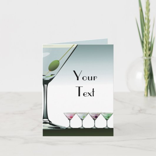 Carte Classic Martini Cocktails Note Card (Devant)